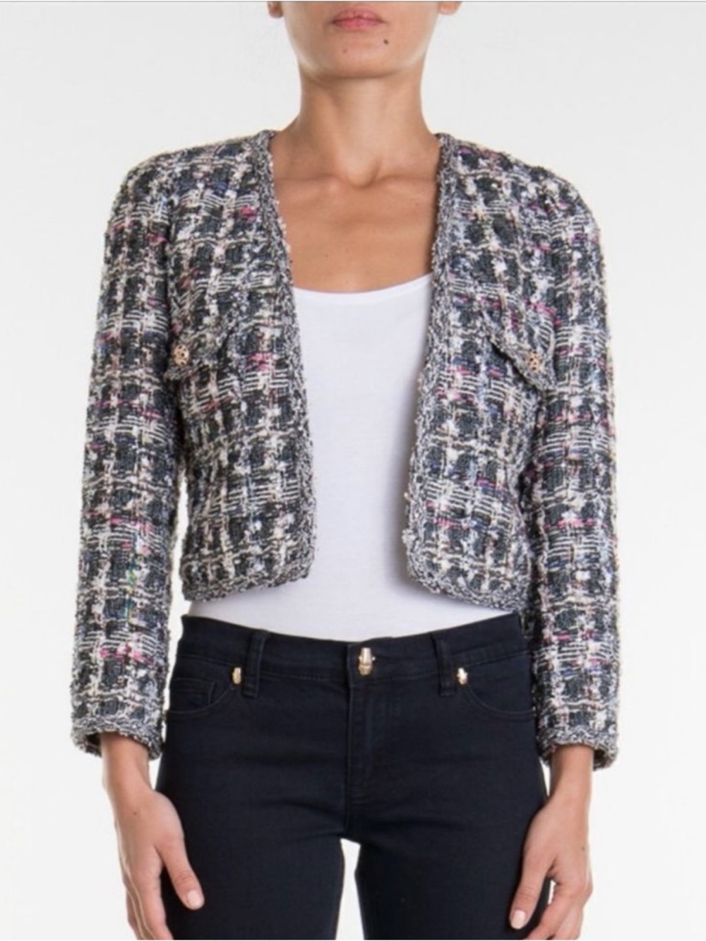 Edward Achour Paris Cropped Tweed Jacket